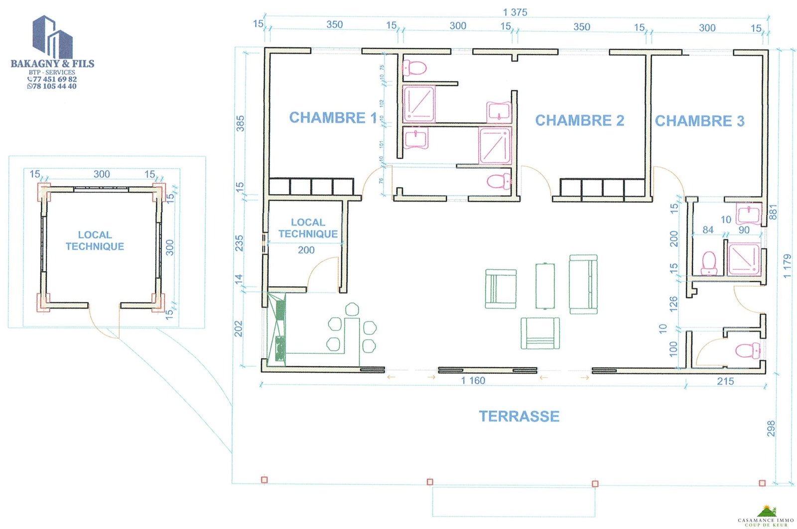 VUE EN PLAN M2 ARCHI