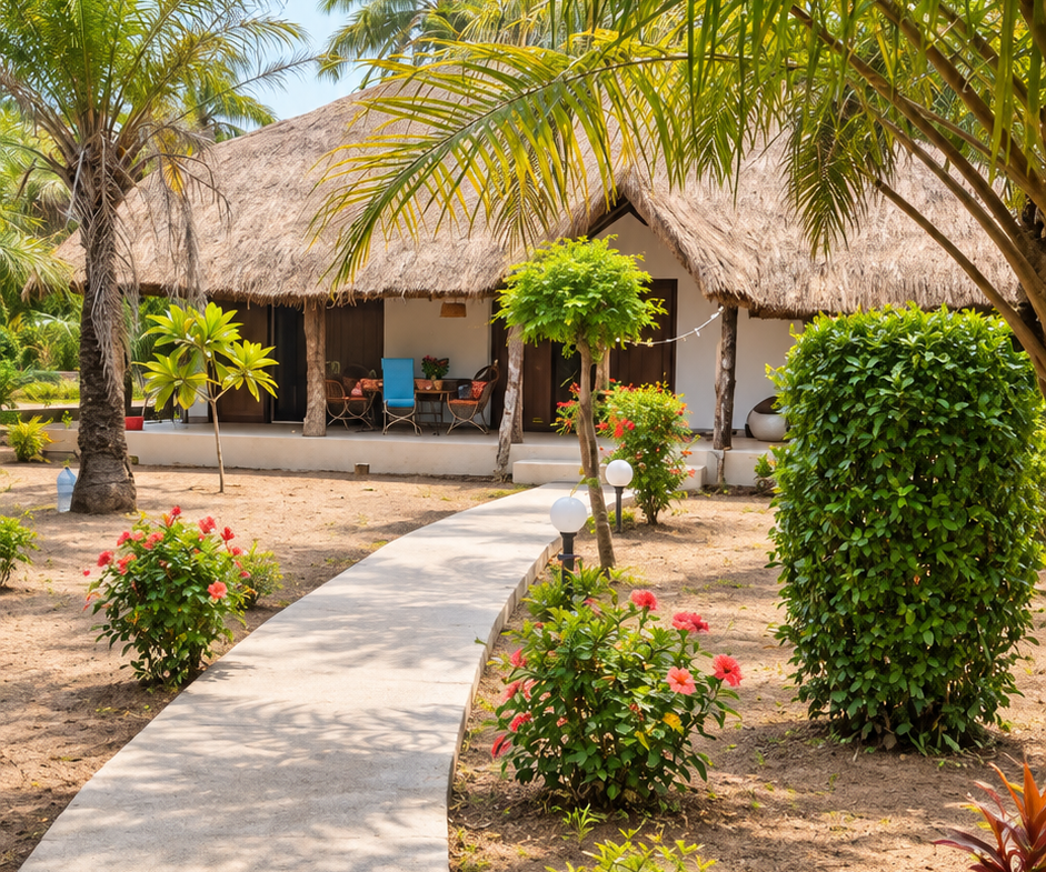 À deux pour vivre heureux… ou en solo pour en profiter pleinement : une charmante villa avec jardin tropical, grande piscine et plage à 250 mètres !